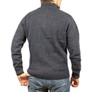 100% SHETLAND RAGG WOOL Half Zip Up Knit JUMPER Pullover Mens Sweater Knitted - Denim Blue (45) - 3XL - L-3