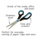 Stainless Steel Scissors Soft Handle Kitchen Craft Office School Sharp Kitchen-3