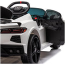 12V Licensed V8 Corvette Battery Powered Sports Kids Ride On Car – White-2