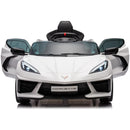 12V Licensed V8 Corvette Battery Powered Sports Kids Ride On Car – White-6