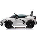 12V Licensed V8 Corvette Battery Powered Sports Kids Ride On Car – White-8