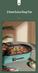 BEAR Multi-functional 2-in-1 Cooking Hot Pot And Griddle Barbecue Machine DKL-C15L1-7