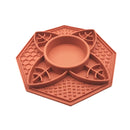 Flower Mandala Slow Feeder Lick Mat Bowl - Terracotta-1