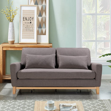 SHASA 2 Seater Pull-out Sofa bed Grey taupe - 0
