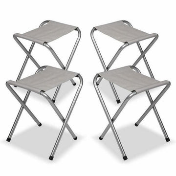 Portable Folding Picnic Camping Set BBQ Party Aluminium Table 4 Foldable Chairs - 0