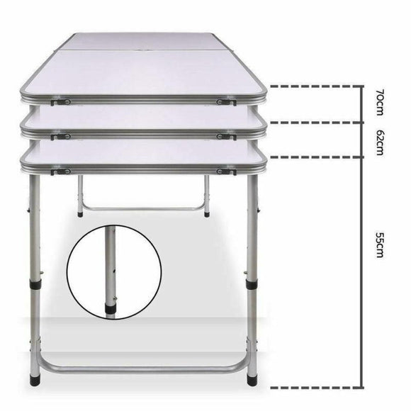 Portable Folding Picnic Camping Set BBQ Party Aluminium Table 4 Foldable Chairs