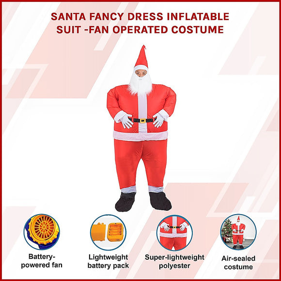 SANTA Fancy Dress Inflatable Suit -Fan Operated Costume