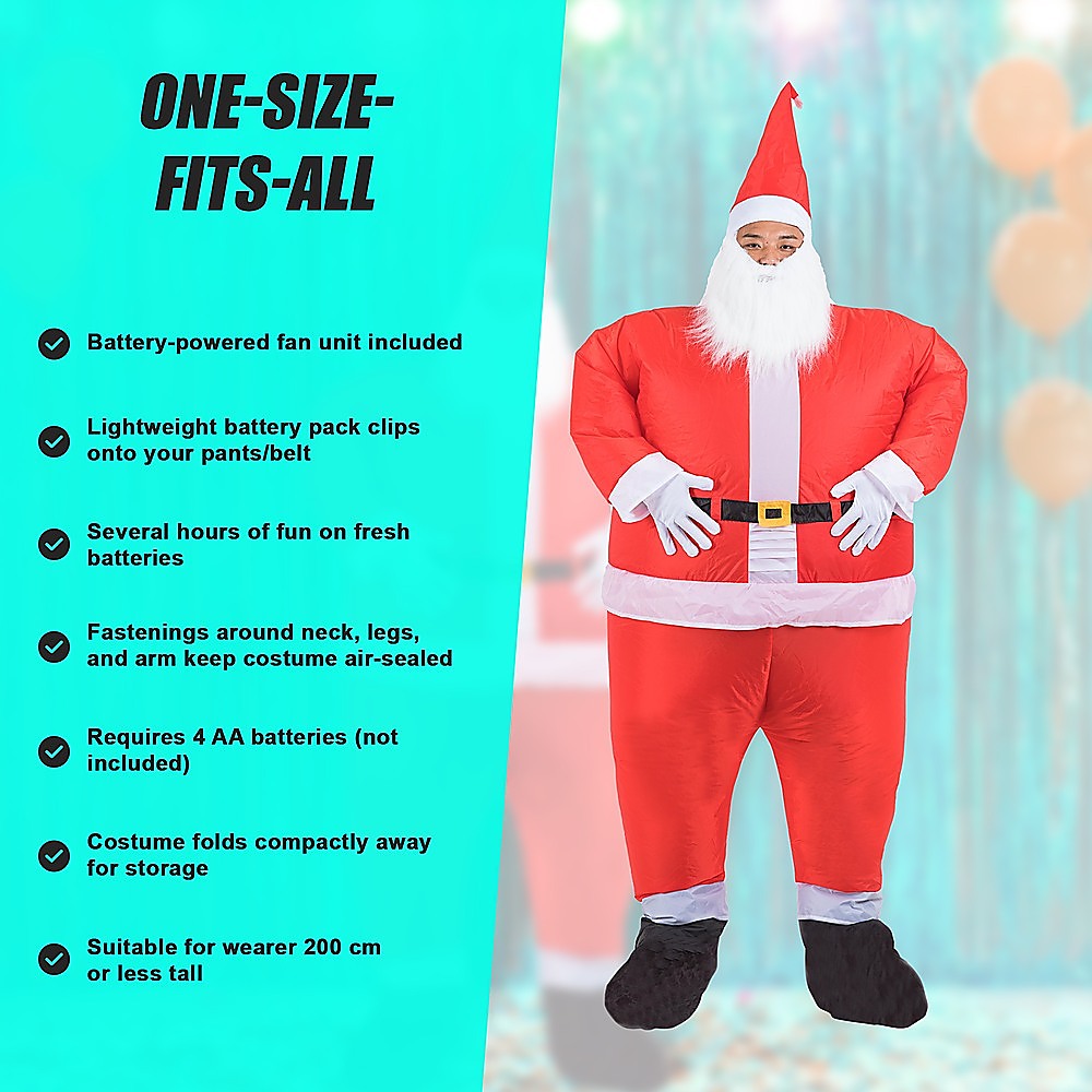 SANTA Fancy Dress Inflatable Suit -Fan Operated Costume