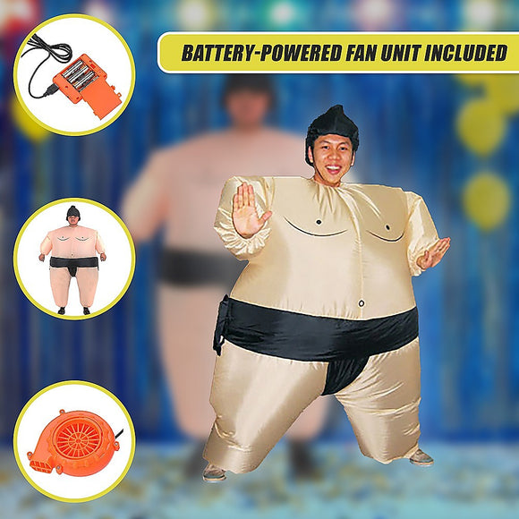 SUMO Fancy Dress Inflatable Suit -Fan Operated Costume