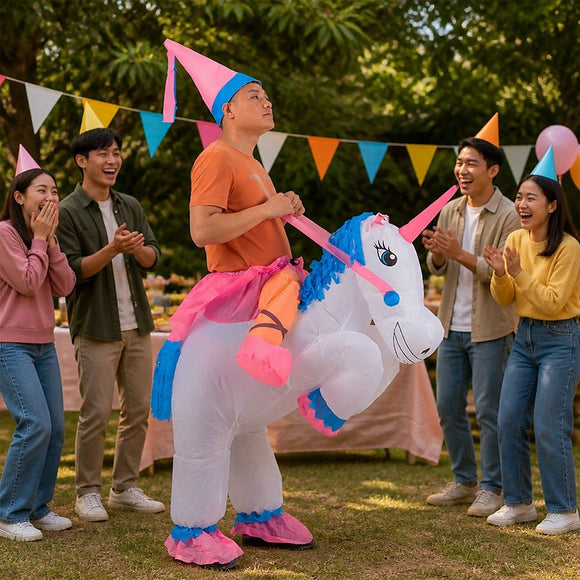 UNICORN Fancy Dress Inflatable Suit -Fan Operated Costume