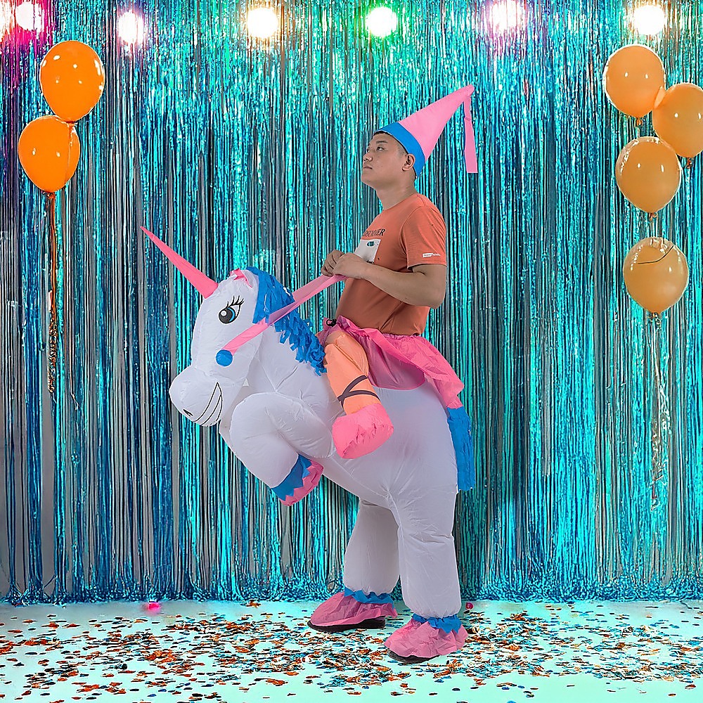 UNICORN Fancy Dress Inflatable Suit -Fan Operated Costume - 0