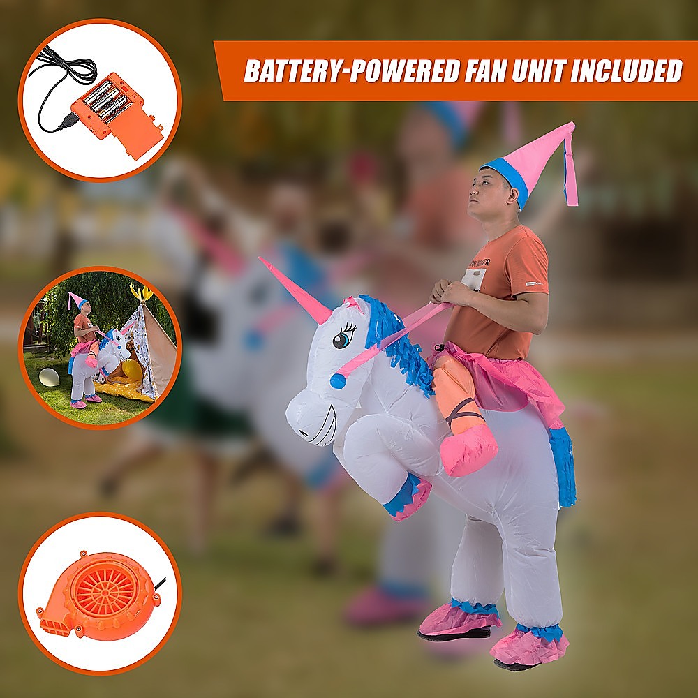 UNICORN Fancy Dress Inflatable Suit -Fan Operated Costume