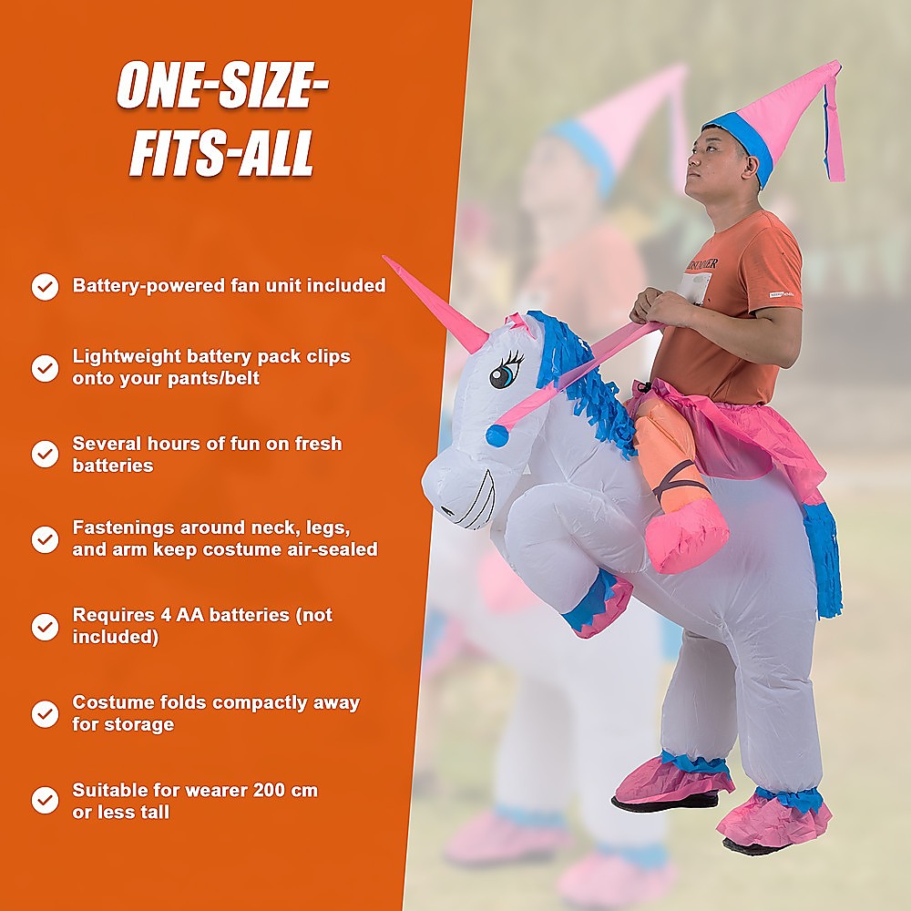 UNICORN Fancy Dress Inflatable Suit -Fan Operated Costume