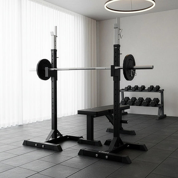 Squat Rack Stand Pair Bench Press Weight Lifting Barbell