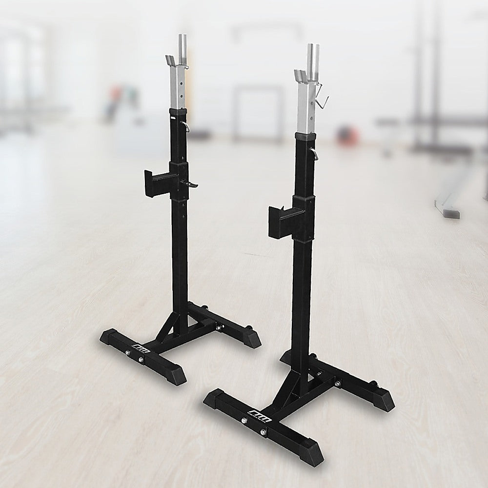 Squat Rack Stand Pair Bench Press Weight Lifting Barbell