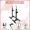 Squat Rack Stand Pair Bench Press Weight Lifting Barbell-3