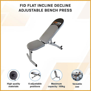 FID Flat Incline Decline Adjustable Bench Press - 0