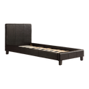 Single PU Leather Bed Frame Black-2