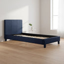 Single PU Leather Bed Frame Blue-1