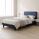 Single PU Leather Bed Frame Blue-7