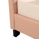 Single PU Leather Bed Frame Pink-6