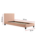 Single PU Leather Bed Frame Pink-11