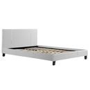 Queen PU Leather Bed Frame White-2