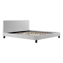 King PU Leather Bed Frame White-2