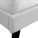 King PU Leather Bed Frame White-8