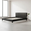 King PU Leather Bed Frame Black-1