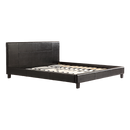 King PU Leather Bed Frame Black-2