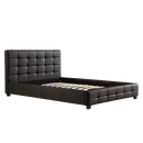 Double PU Leather Deluxe Bed Frame Black-2