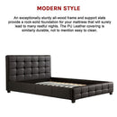 Double PU Leather Deluxe Bed Frame Black-9