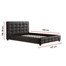 Double PU Leather Deluxe Bed Frame Black-10