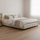 Queen PU Leather Deluxe Bed Frame White-7