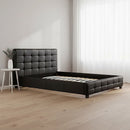 Queen PU Leather Deluxe Bed Frame Black-2