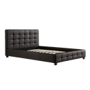 Queen PU Leather Deluxe Bed Frame Black-2