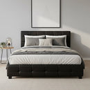 Queen PU Leather Deluxe Bed Frame Black-5