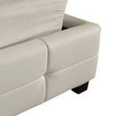 King PU Leather Deluxe Bed Frame White-6