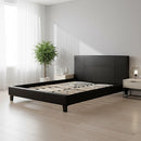 Queen PU Leather Bed Frame Black-1