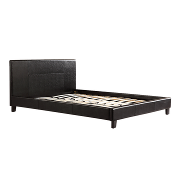 Queen PU Leather Bed Frame Black