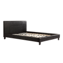Queen PU Leather Bed Frame Black-2