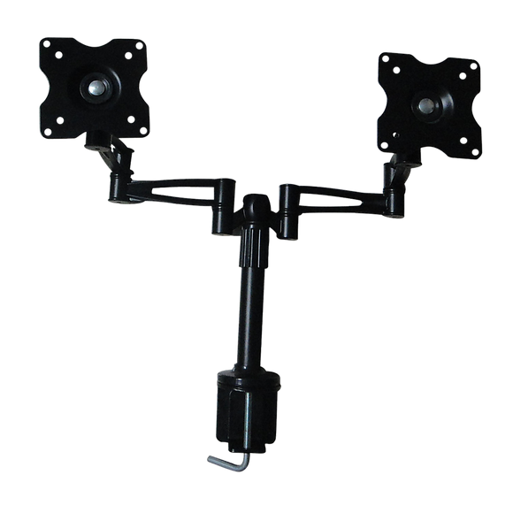 Two-Screen 10-25" Desk Monitor TV Plasma LED LCD Work Mount