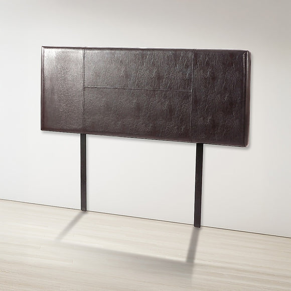 PU Leather Double Bed Headboard Bedhead - Brown