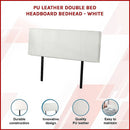 PU Leather Double Bed Headboard Bedhead - White-2