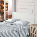 PU Leather Double Bed Headboard Bedhead - White-6