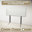 PU Leather Double Bed Headboard Bedhead - White-8