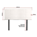 PU Leather Double Bed Headboard Bedhead - White-12