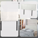 PU Leather Double Bed Headboard Bedhead - White-7