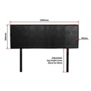 PU Leather Queen Bed Headboard Bedhead - Black-12